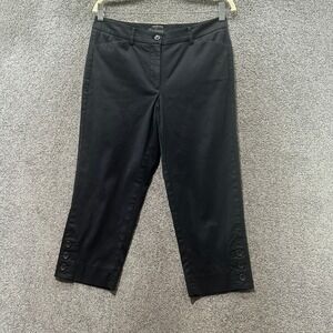 Talbots Perfect Skimmer Pants Womens 6 Black Mid Rise‎ Cropped Straight Chino